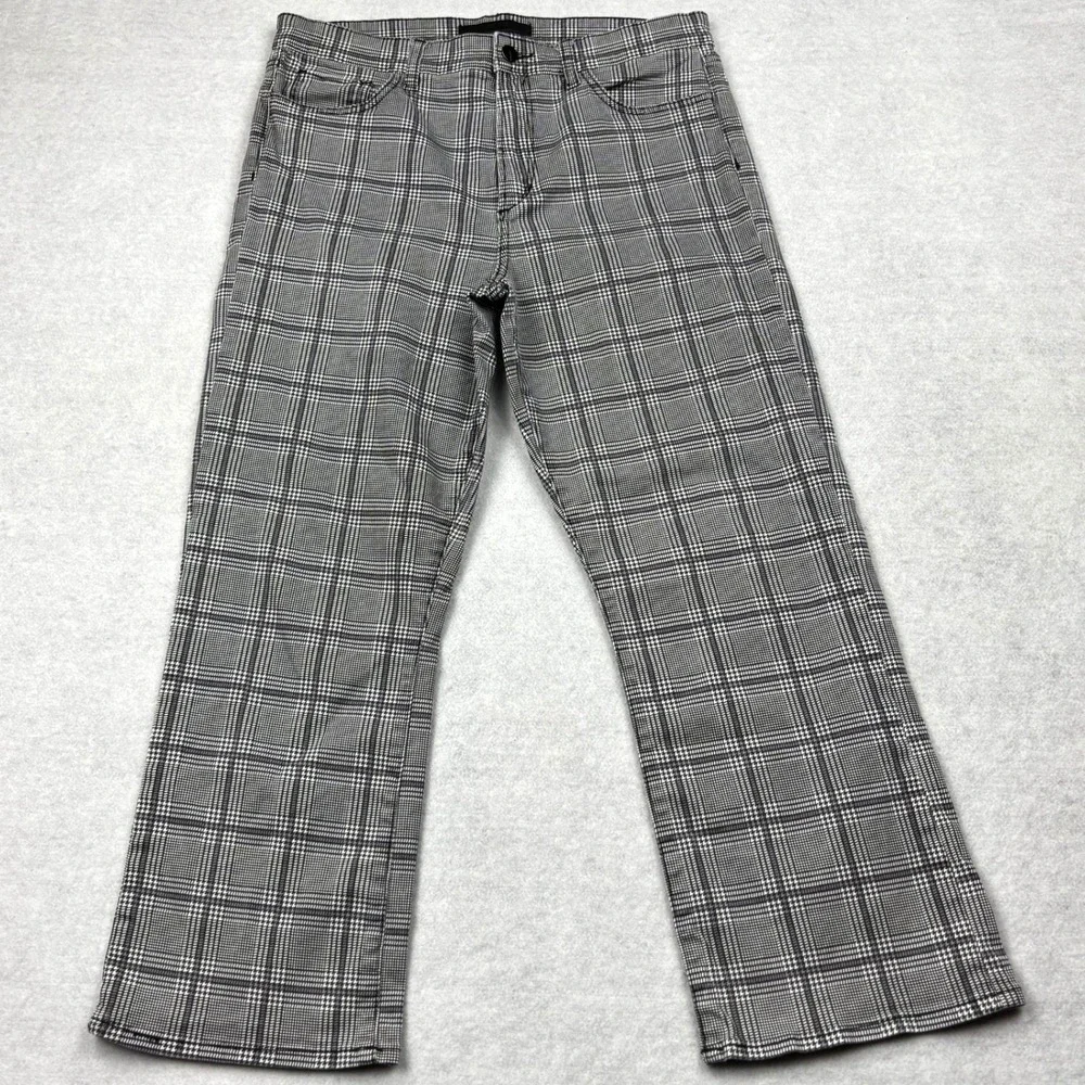 Joe's Jeans The Callie Womens 32 Plaid Houndstooth High Rise Crop Bootcut Pants